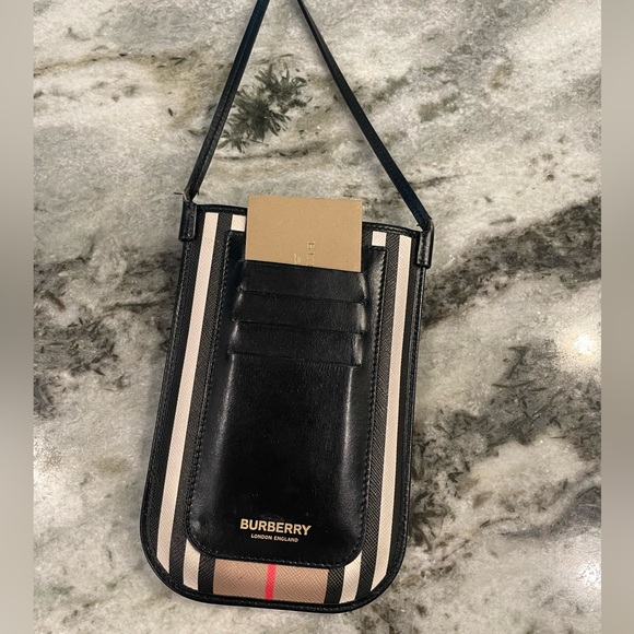 Burberry Icon Stripe E-canvas Anne Phone Case with Strap - Picture 2 of 5